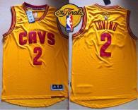Revolution 30 Cleveland Cavaliers #2 Kyrie Irving Gold The Finals Patch Stitched Youth NBA Jersey