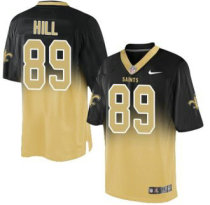 Nike Saints -89 Josh Hill Black Gold Stitched NFL Elite Fadeaway Fashion Jersey