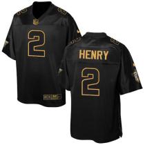 Nike Titans -2 Derrick Henry Black Stitched NFL Elite Pro Line Gold Collection Jersey
