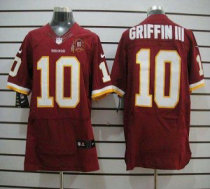 Nike Redskins -10 Robert Griffin III Burgundy Red Team Color With 80TH Patch Stitched NFL Elite Jers