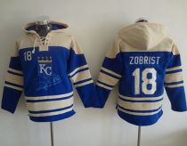 Kansas City Royals -18 Ben Zobrist Light Blue Sawyer Hooded Sweatshirt MLB Hoodie