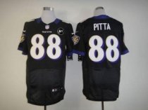 Nike Ravens -88 Dennis Pitta Black Alternate With Art Patch Men Embroidered NFL Elite Jersey
