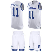 Cowboys -11 Cole Beasley White Stitched NFL Limited Tank Top Suit Jersey