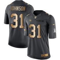 Nike Cardinals -31 David Johnson Black Stitched NFL Limited Gold Salute To Service Jersey