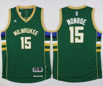 Milwaukee Bucks -15 Greg Monroe Green Stitched NBA Jersey