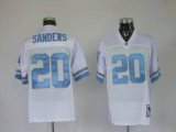 Mitchell and Ness Lions -20 Barry Sanders White Stitched Throwback NFL Jersey