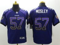 Nike Ravens -57 CJ Mosley Purple Team Color Men's Stitched NFL Elite Drift Fashion Jersey