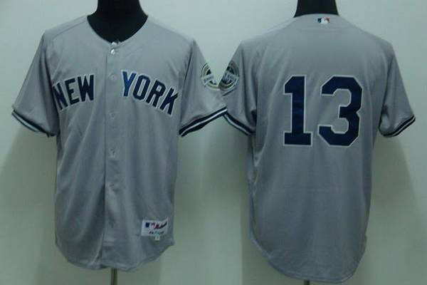 New York Yankees -13 Alex Rodriguez Stitched Grey MLB Jersey