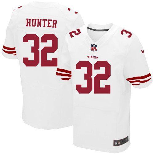Nike San Francisco 49ers #32 Kendall Hunter White Men‘s Stitched NFL Elite Jersey