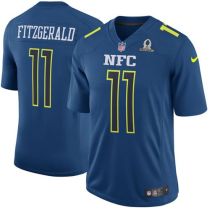 Nike Cardinals -11 Larry Fitzgerald Navy Stitched NFL Game NFC 2017 Pro Bowl Jersey