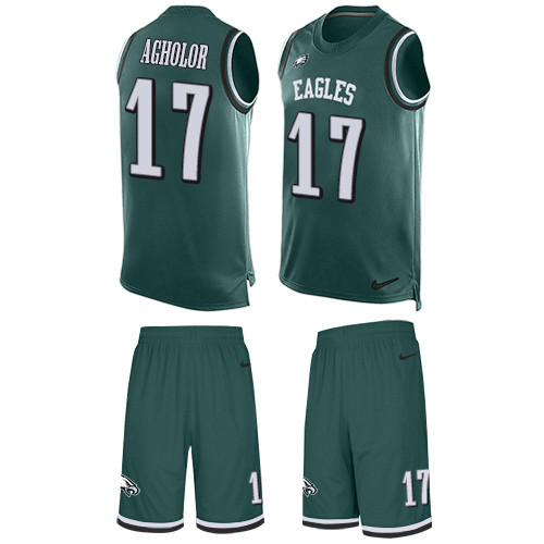 Eagles -17 Nelson Agholor Midnight Green Team Color Stitched NFL Limited Tank Top Suit Jersey