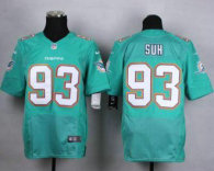Nike Miami Dolphins -93 Ndamukong Suh Aqua Green Team Color Stitched NFL New Elite Jersey