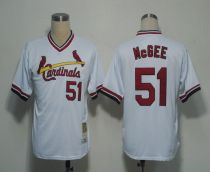 Mitchell And Ness St Louis Cardinals #51 Willie McGee White Throwback Stitched MLB Jersey