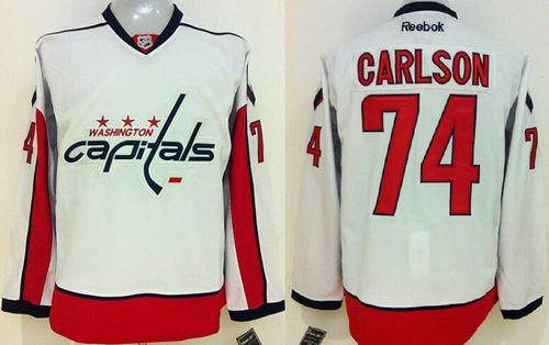Washington Capitals -74 John Carlson White Stitched NHL Jersey