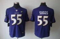 Nike Ravens -55 Terrell Suggs Purple Team Color With Art Patch Stitched NFL Limited Jersey