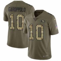 San Francisco 49ers -10 Jimmy Garoppolo Olive Camo Nike NFL Limited 2017 Salute To Service Jersey