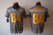 Nike Pittsburgh Steelers #84 Antonio Brown Grey Shadow With 80TH Patch Men's Stitched NFL Elite Jers