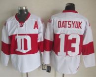 Detroit Red Wings -13 Pavel Datsyuk White Winter Classic CCM Throwback Stitched NHL Jersey