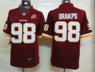 Nike Redskins -98 Brian Orakpo Burgundy Red Team Color With 80TH Patch Stitched NFL Limited Jersey