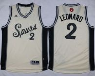 San Antonio Spurs -2 Kawhi Leonard Cream 2015-2016 Christmas Day Stitched NBA Jersey