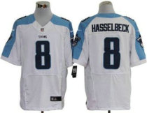 Nike Titans -8 Matt Hasselbeck White Stitched NFL Elite Jersey