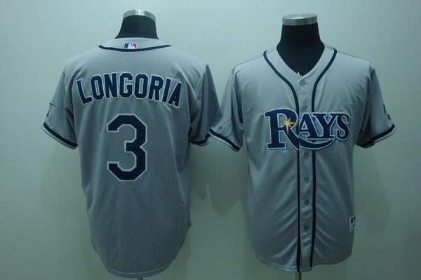 Tampa Bay Rays #3 Evan Longoria Grey Stitched MLB Jersey