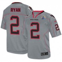 Nike Falcons 2 Matt Ryan Lights Out Grey With Hall of Fame 50th Patch Stitched NFL Elite Jersey