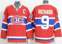 Montreal Canadiens -9 Maurice Richard Red CCM Throwback Stitched NHL Jersey