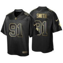 Saints -91 Will Smith Black Gold Nike NFL Pro Line Fashion Game Jersey
