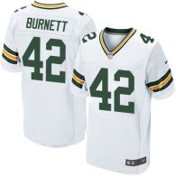 Nike Green Bay Packers #42 Morgan Burnett White Men's Stitched NFL Elite Jersey