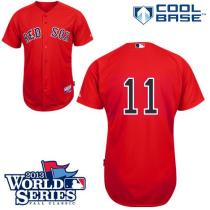 Boston Red Sox #11 Clay Buchholz Red Cool Base 2013 World Series Patch Stitched MLB Jersey