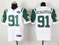 Nike New York Jets -91 Sheldon Richardson White Men's Stitched NFL Elite Jersey