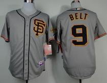 San Francisco Giants #9 Brandon Belt Grey Road 2 Cool Base Stitched MLB Jersey