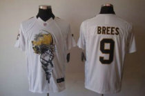 Nike Saints -9 Drew Brees White Stitched NFL Helmet Tri-Blend Limited Jersey