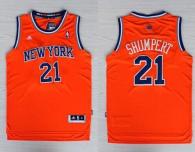 Revolution 30 New York Knicks -21 Iman Shumpert Orange Alternate Stitched NBA Jersey