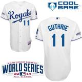 Kansas City Royals -11 Jeremy Guthrie White Cool Base W 2014 World Series Patch Stitched MLB Jersey