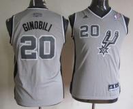 San Antonio Spurs #20 Manu Ginobili Grey Youth Stitched NBA Jersey