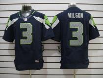 Nike Seattle Seahawks #3 Russell Wilson Steel Blue Team Color Men‘s Stitched NFL Elite Jersey