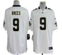 Nike Saints -9 Drew Brees White Stitched NFL Game Jersey