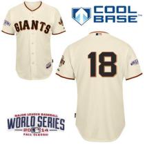 San Francisco Giants #18 Matt Cain Cream Cool Base W 2014 World Series Patch Stitched MLB Jersey