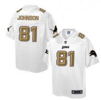 Nike Detroit Lions -81 Calvin Johnson White NFL Pro Line Fashion Game Jersey