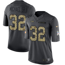 Seattle Seahawks -32 Christine Michael SR Nike Anthracite 2016 Salute to Service Jersey