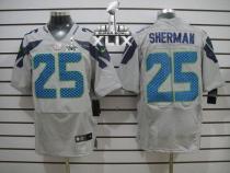 Nike Seattle Seahawks #25 Richard Sherman Grey Alternate Super Bowl XLIX Men‘s Stitched NFL Elite Je
