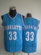 Charlotte Hornets -33 Alonzo Mourning Light Blue Throwback Stitched NBA Jersey