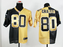 NEW NFL New Orleans Saints 80 Jimmy Graham Black-Gold Jerseys(Split Elite)