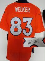 Nike Denver Broncos #83 Wes Welker Orange Team Color Men's Stitched NFL Elite Autographed Jersey