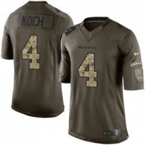 Nike Baltimore Ravens -4 Sam Koch Green Stitched NFL Limited Salute to Service Jersey