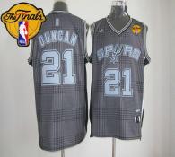 San Antonio Spurs -21 Tim Duncan Black Rhythm Fashion Finals Patch Stitched NBA Jersey