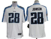 Nike Titans -28 Chris Johnson White Stitched NFL Limited Jersey