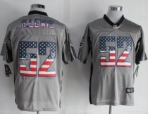 Nike Baltimore Ravens -52 Ray Lewis Grey NFL Elite USA Flag Fashion Jersey